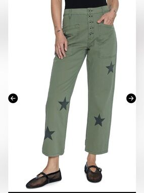 Anthropologie Olive Green Terry Star Utility Pants - size 26